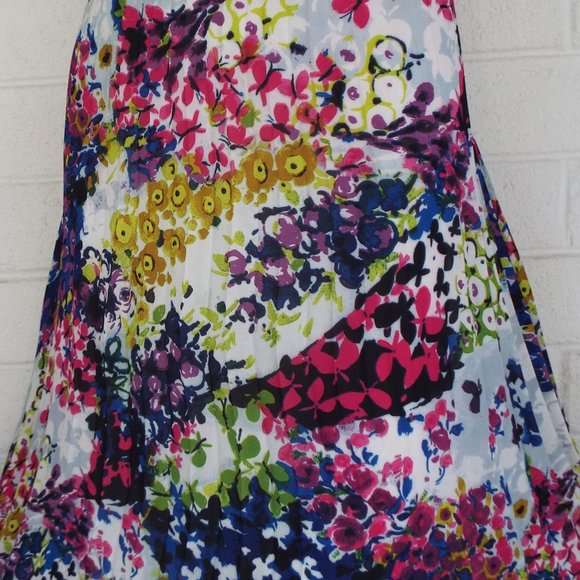 Lapis XL colorful English garden pleated skirt - Picture 3 of 5